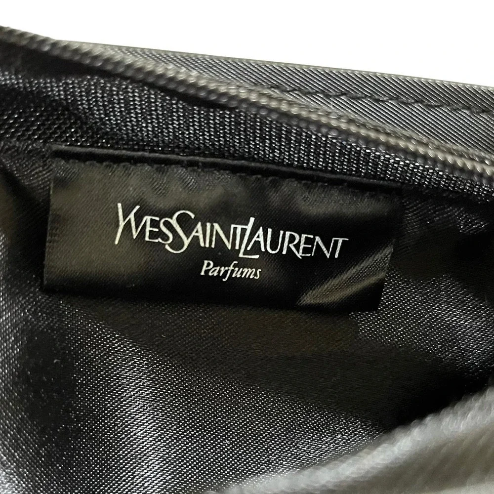 Yves Saint Laurent YSL Opium Black Zip Pouch Cosmetic Bag Clutch Purse